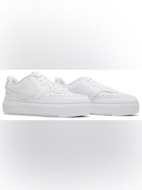 Women's Court Vision Alta 'Triple White' Platform Sneakers Size 6
